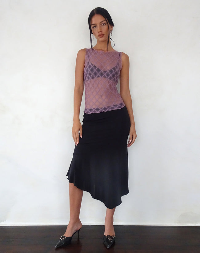 Image of Maloe Lace Patterned Tank Top in Mauve