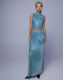 Image of Nola Maxi Skirt in Lumen Floral Blue