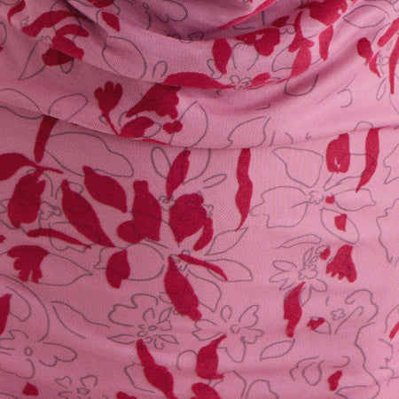 MALORA MINI DRESS STENCIL FLOWER PINK