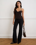 Image of Malory Plunge Top in Oversize Jaguar Brown
