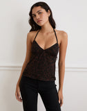 Image of Malory Plunge Top in Oversize Jaguar Brown