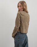 Image of Mandy Jacket in Faux Suede Walnut