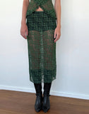 Image of Diri Unlined Midi Skirt in Sage Canina Rose Lace