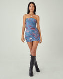 image of MOTEL X JACQUIE Maren Mini Dress in Lumen Mesh Blue