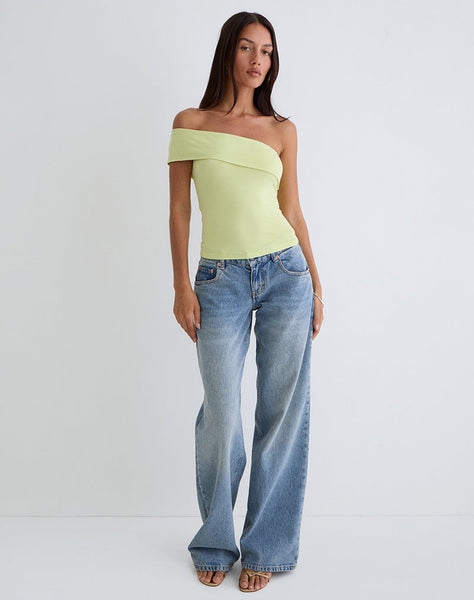 Image of Marga One Shoulder Top in Pistachio