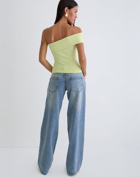 Image of Marga One Shoulder Top in Pistachio