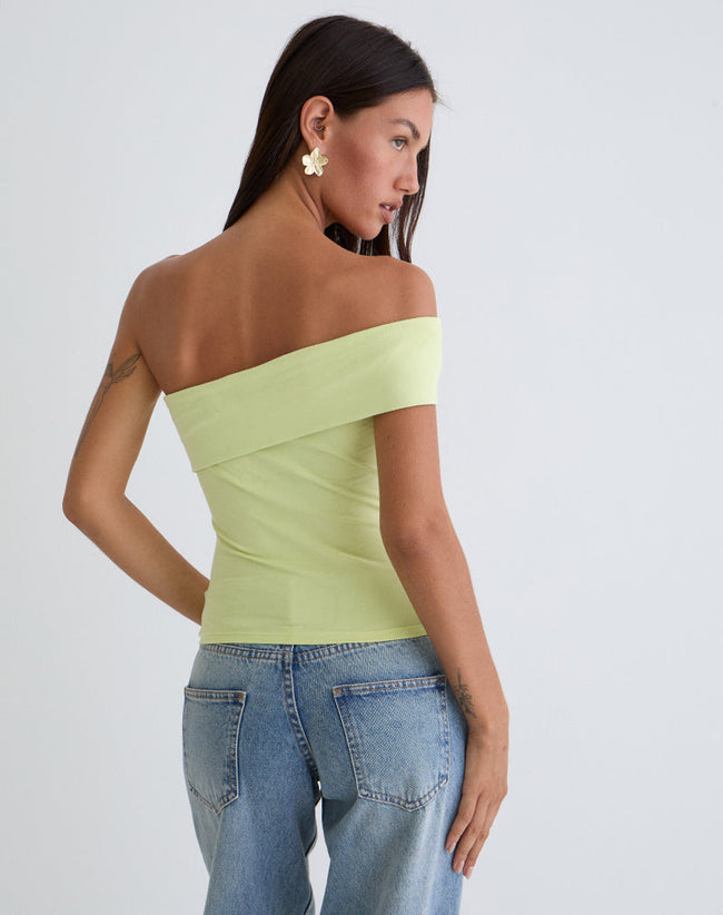 Image of Marga One Shoulder Top in Pistachio