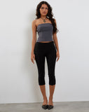 Image of Maribaya Longline Corset Top in Charcoal Soft Tailoring