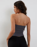 Image of Maribaya Longline Corset Top in Charcoal Soft Tailoring