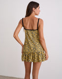 Image of Marige Roundneck Mini Dress in Mini Bloom Yellow