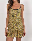 Image of Marige Roundneck Mini Dress in Mini Bloom Yellow