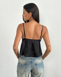 Image of Marinda Top in Satin Jacquard Black