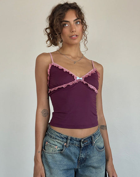 Sasya Cami Top in Flamingo Pink