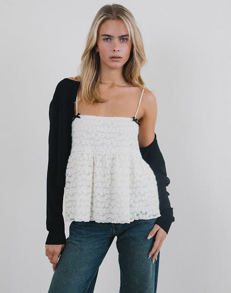 Image of Marreta Cami Top in Dahlia Lace Ivory