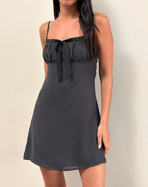 Image of Martina Mini Dress in Chiffon Slate