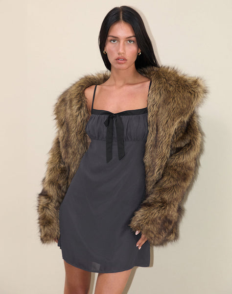 Image of Martina Mini Dress in Chiffon Slate