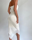 Image of Marve Bandeau Maxi Dress in Mesh Cream