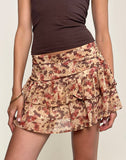 Image of Masama Frill Mini Skirt in Chiffon Rusty Flower
