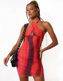 Image of Matita Bodycon Dress in Solarized Orange and Pink