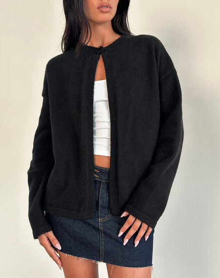 Noemi Cardigan in Mesh Vine Flower Black