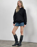Image of Max Hoodie in Black with Studs