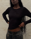 Image of Maya Long Sleeve Top in Textured Black