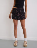 Image of Haruto Skort in Ditsy Rose Garden Black