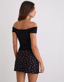 Image of Haruto Skort in Ditsy Rose Garden Black