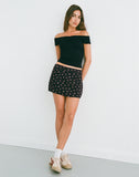 Image of Haruto Skort in Ditsy Rose Garden Black