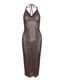 Image of Maysa Midi Dress in Mesh Coffee