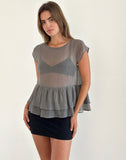 Image of Mayumi Peplum Top in Chiffon Grey