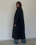 Image of Melani Longline Wool Coat in Black