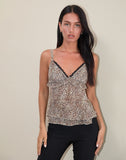 Image of Melinda Frill Cami Top in Chiffon Leopard