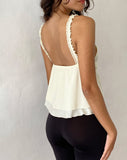 Image of Melinda Frill Edge Cami Top in Ivory