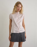 Image of Meline Blouse in Satin Jacquard Pink