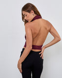 Image of Menora Cowl Neck Top in Burgundy Curpo