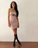 Image of Merila Bandeau Mini Dress in Pinstripe Blush