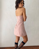 Image of Merila Bandeau Mini Dress in Pinstripe Blush