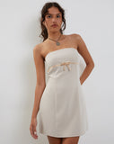 Image of Merila Bandeau Mini Dress in Ivory Soft Tailoring