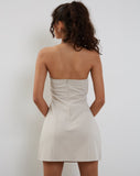 Image of Merila Bandeau Mini Dress in Ivory Soft Tailoring