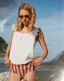 Image of Merisso Scoop Neck Keyhole Top in White