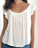 Image of Merisso Scoop Neck Keyhole Top in White