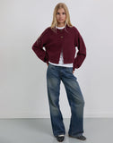 Image of Merril Collared Cardigan in Knit Wine