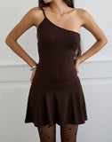 Image of Messac Asymmetric Dress in Rayon Jersey Bitter Chocolate