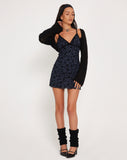 Image of Mevila Mini Dress in Pretty Petal Flock Black