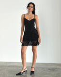 Image of Micaya Mini Dress In Black Botanical Flower