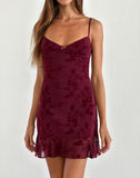 Image of Micaya Mini Dress in Botanical Flower Maroon