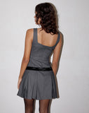 Image of Michelia Pleated Mini Dress in Grey