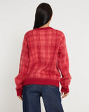 image of Mihail Knitted Jumper in Red and Pink