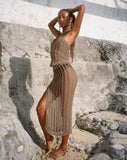 Image of Willa Knitted Midi Skirt in Desert Taupe